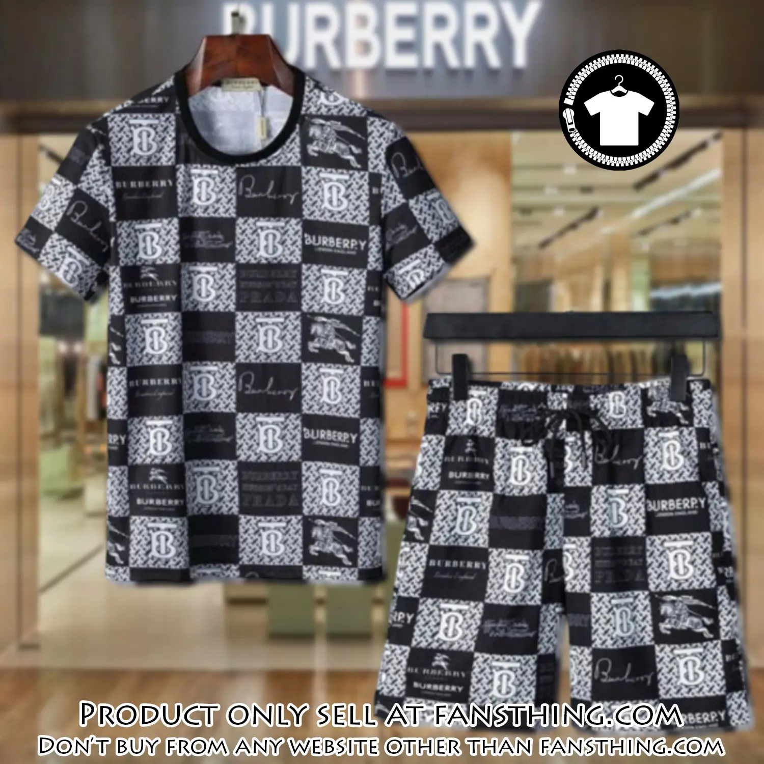 Burberry combo unisex tshirt & short limited luxury outfit cts1038 fst5903640